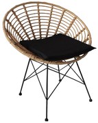 ΚΑΡΕΚΛΑ ΚΗΠΟΥ ARTELIBRE AELIUS ΦΥΣΙΚΟ/ΜΑΥΡΟ ΜΕΤΑΛΛΟ/RATTAN 72X62X78CM