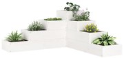 vidaXL Ζαρντινιέρα 4 Επιπέδων Λευκή 80,5x79x36 εκ. Μασίφ Ξύλο Πεύκου