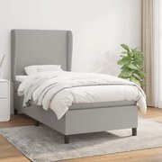 ΚΡΕΒΑΤΙ BOXSPRING ΜΕ ΣΤΡΩΜΑ ΑΝΟΙΧΤΟ ΓΚΡΙ 90X190 ΕΚ. ΥΦΑΣΜΑΤΙΝΟ 3127765