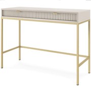 Κονσόλα Nova 12_Kz_g 103,5x50x77,6cm White Kazmir-Gold Μελαμίνη,Μέταλλο