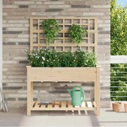 vidaXL Γλάστρα Κήπου Μπεζ 115 x 60.5 x 153 εκ. Στερεό ξύλο έλατου