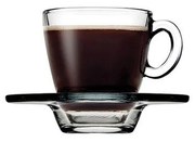 Φλυτζάνι Με Πιατάκι Espresso Γυάλινο Aqua ESPIEL 72ml  SP95756G6