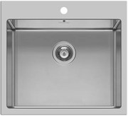 Pyramis Istros 1B Ισόπεδος Νεροχύτης 55x51cm Inox Brushed (101041701)