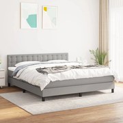 vidaXL Κρεβάτι Boxspring με Στρώμα Αν. Πράσινο 160x200εκ Υφασμάτινο