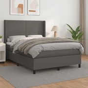 ΚΡΕΒΑΤΙ BOXSPRING ΜΕ ΣΤΡΩΜΑ ΓΚΡΙ 140X200ΕΚ. ΑΠΟ ΣΥΝΘΕΤΙΚΟ ΔΕΡΜΑ 3132385