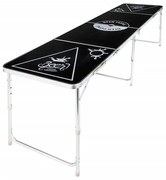 HI Τραπέζι Beer Pong Πτυσσόμενο Μαύρο με Ρυθμιζόμενο Ύψος