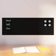 vidaXL Πίνακας Επιτοίχιος Μαγνητικός Μαύρος 60 x 20 εκ. Ψημένο Γυαλί