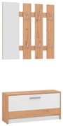 Στάντ για Χολ Rimini Artisan Oak - Λευκό 92x28x202 εκ. 92x28x202 εκ.