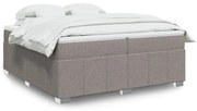 Κρεβάτι Boxspring με Στρώμα Taupe 200x200 εκ. Υφασμάτινο - Μπεζ-Γκρι