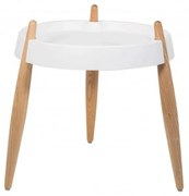 Τραπεζάκι Βοηθητικό Liola ZLS0001 40x47cm White-Natural Zafferano
