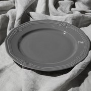 Estia Πιάτο Ρηχό Athénée Πορσελάνινο Ανάγλυφο 27cm Γκρι