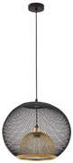 SE21-BG-40 LANDER BLACK &amp; GOLD METAL GRID PENDANT E4