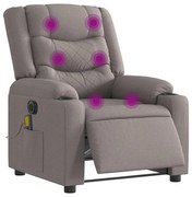 Πολυθρόνα Μασάζ Ηλεκτρική Ανακλινόμενη Taupe Υφασμάτινη