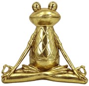 YOGA FROGIE 1 DECO ΒΑΤΡΑΧΟΣ POLYRESIN ΧΡΥΣΟ 20,5x11,8xH19,7cm