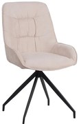Καρέκλα περιστρεφόμενη Kadeira pakoworld ύφασμα μπεζ με μαύρα μεταλλικά πόδια 57.5x51x89 096-000052