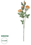 GloboStar® Artificial Garden SALMON ROSE BRANCH 21149 Τεχνητό Διακοσμητικό Κλαδί Σαμπανιζέ Τριαντάφυλλο Y65cm