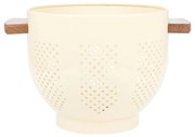 Estia 01-23850 Acacia Σουρωτηρι Ζυμαρικων Ανοξειδωτο 22cm με Ξυλινες Λαβες, Ivory