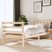 vidaXL Πλαίσιο Κρεβατιού 75 x 190 εκ. από Μασίφ Ξύλο Small Single