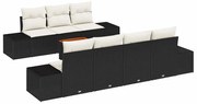 vidaXL Σετ Καναπέ Κήπου 8 pcs Μαύρος, λευκός
