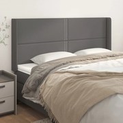 vidaXL Κεφαλάρι με Πτερύγια Γκρι 203x16x118/128 εκ. Συνθετικό Δέρμα