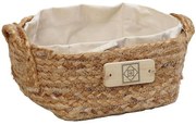 Καλάθι Ψωμιού AMN105 17x17x9cm Beige Espiel Βαμβάκι,Jute