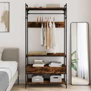vidaXL Ντουλάπα με Συρτάρια Καπνιστή Δρυς 89x39x184,5εκ. Επεξεργ. Ξύλο