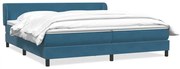 vidaXL Box Spring Κρεβάτι με στρώματα Σκούρο μπλε 200x210 cm Βελούδινο