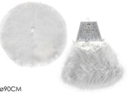 Χριστουγεννιάτικη Βάση Δέντρου Συνθετική Γούνα Λευκό Φ90cm