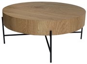 MADERA COFFEE TABLE ΦΥΣΙΚΟ ΜΑΥΡΟ 80x80xH36cm