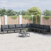 vidaXL Σετ Καναπέ Κήπου 8 pcs Ανθρακί Ατσάλι