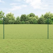 vidaXL Ασημένιοι Πόλοι Φράχτη 22 pcs Πράσινο Large Μέταλλο