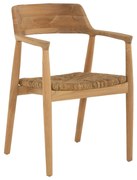 Καρέκλα-Πολυθρόνα KINGSLEY2 Ξύλο Teak και κάθισμα Ψάθα 58x53x79εκ. 58x53x79 εκ.