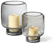 Κηροπήγιο Vejle L 166011 18x23cm Smoke Philippi Γυαλί