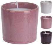 Κερί Q76900220 Σε πήλινο δοχείο με reactive φινίρισμα γλάσου, 6.7 x 6.2 cm, σε 3 επιλογές χρώματος pink, white, purple.
