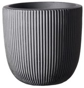 Supergreens Γλάστρα Πήλινη Στρογγυλή ''Stripe'' Γκρι XL 44x44x36,5 εκ.