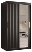 Ντουλάπα Δίφυλλη Συρόμενη Riflo Wave 162577729 100x62x200cm Black-Gold Δίφυλλη