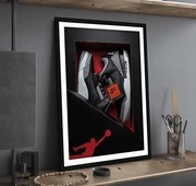 Ξύλινο Κάδρο Black Cement Air Jordan 3 30X40cm SNK182