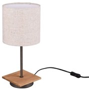 Επιτραπέζιο Φωτιστικό Elmau 502100130 Ø18x40cm Beige Trio Lighting Ξύλο,Ύφασμα