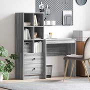 vidaXL Γραφείο με αποθηκευτικό χώρο 2 pcs Γκρι sonoma 70 x 40 x 76 εκ.