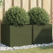 vidaXL Ζαρντινιέρες 2 τεμ. Πράσινες 49x47x46 εκ. Χάλυβα Ψυχρής Έλασης