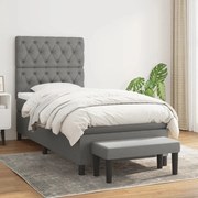 ΚΡΕΒΑΤΙ BOXSPRING ΜΕ ΣΤΡΩΜΑ ΣΚΟΥΡΟ ΓΚΡΙ 80X200 ΕΚ. ΥΦΑΣΜΑΤΙΝΟ 3136790