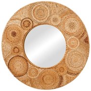 Καθρέπτης Klare Inart μπανάνα ξύλο Φ80x5εκ 337-000016-337-000016-Καφέ 337-000016