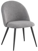Καρέκλα Graceful γκρι μπουκλέ ύφασμα-πόδι μαύρο μέταλλο 51x56x84εκ 51x56x84 εκ.