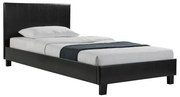 Κρεβάτι Nevil μονό 100x200 PU χρώμα μαύρο ματ 106x212x87 εκ.