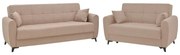 Σετ σαλονιού Lincoln 2τεμ ύφασμα σε μπεζ απόχρωση 225x75x85 εκ.