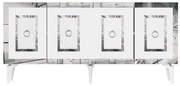 Μπουφές Karya 475OLV2746 150x79x40cm White-Silver Μοριοσανίδα, Μελαμίνη