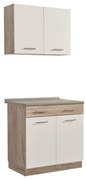 Σύνθεση Κουζίνα Dalila 80 Γκρί Δρύς - Λευκό 80x51,5x206,5 εκ. 80x51.5x206.5 εκ.