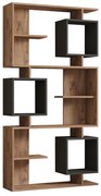 Βιβλιοθήκη Cubix pakoworld σε sonoma-ανθρακί απόχρωση 90x24,6x171,90εκ
