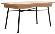 Τραπέζι Επεκτεινόμενο Nala 141HWR1154 160/198x90x77cm Natural-Black Μελαμίνη,Μέταλλο