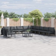 vidaXL Σετ Καναπέ Κήπου 11 pcs Ανθρακί Ατσάλι